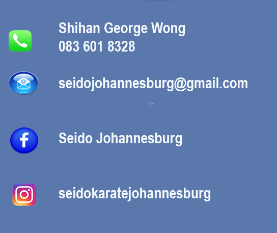 Contact details for Seido Karate Johannesburg